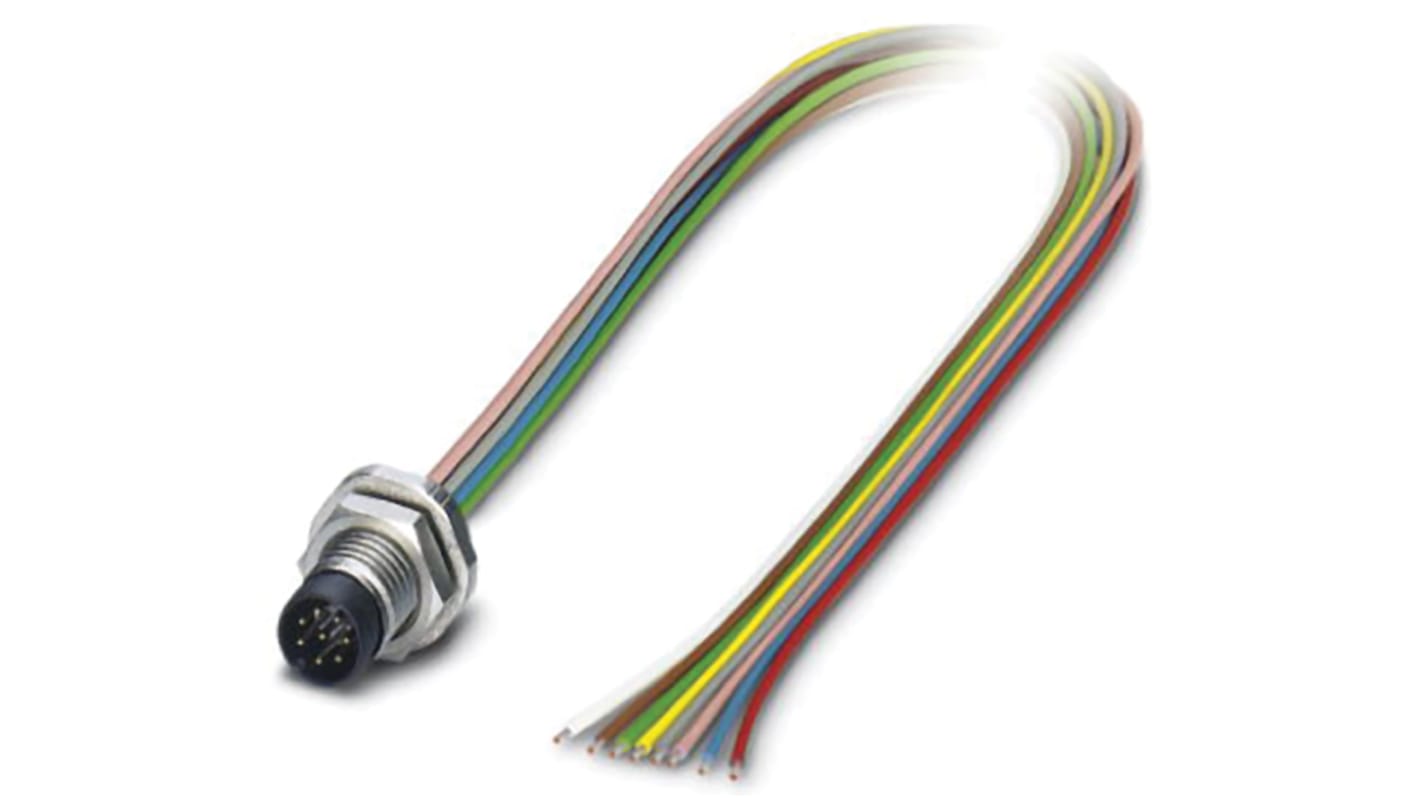 Phoenix Contact Male 8 way M8 to Sensor Actuator Cable, 500mm