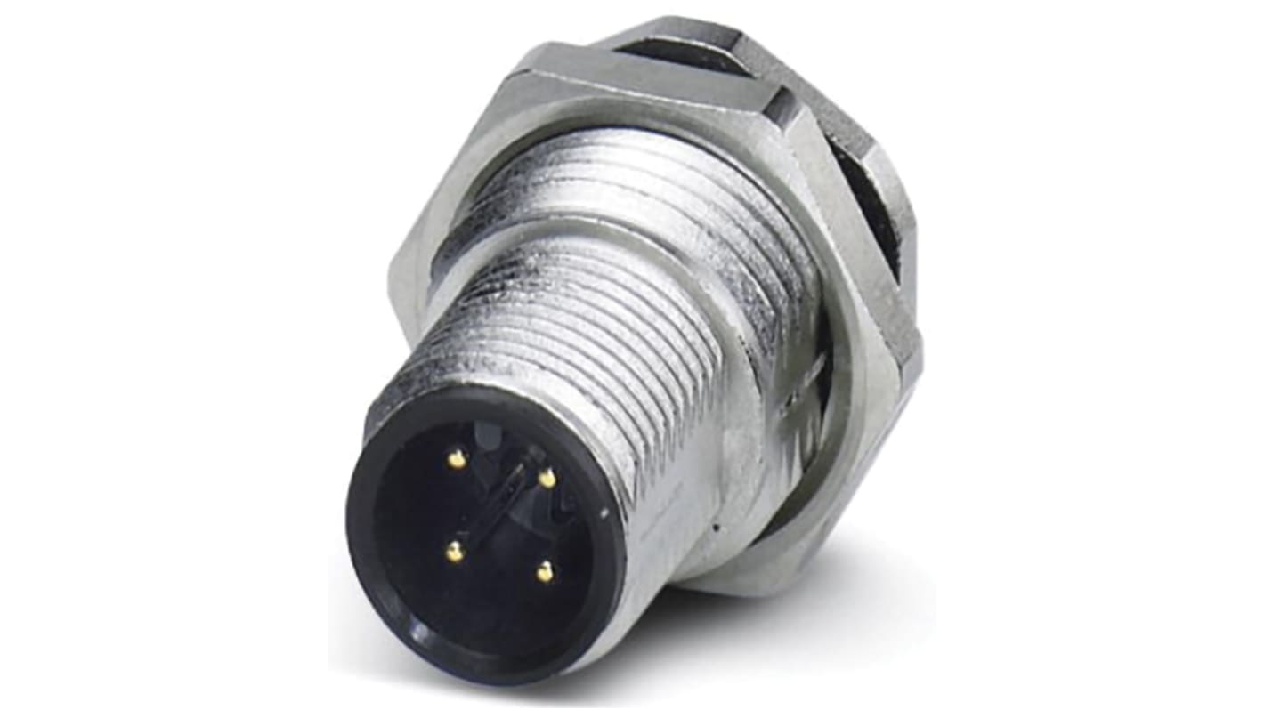 Phoenix Contact Circular Connector, 4 Contacts, Cable Mount, M12 Connector, Plug, Male, IP67, SACC Series