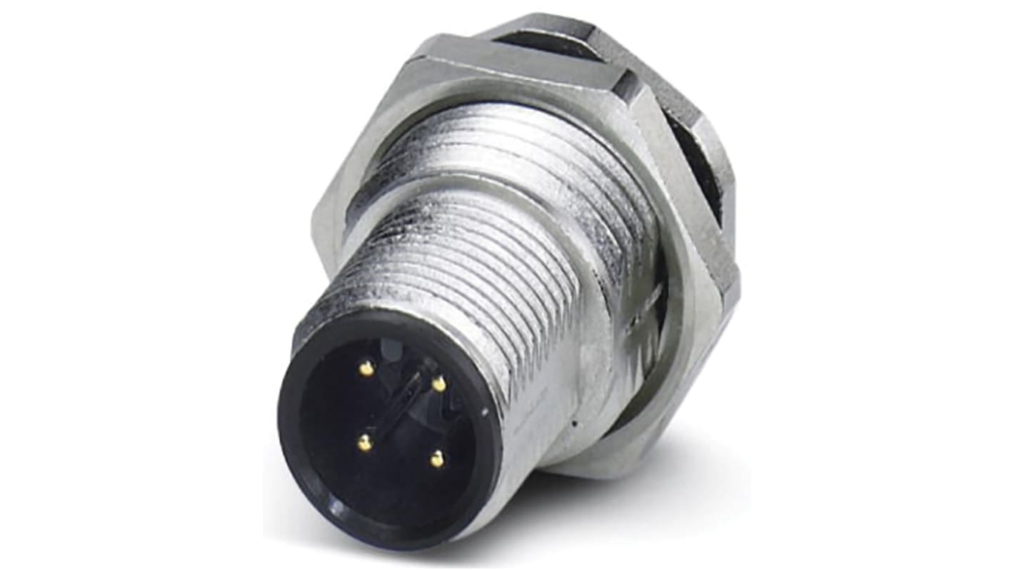 Conector circular Phoenix Contact macho serie SACC de 4 vías macho, montaje aéreo, IP67