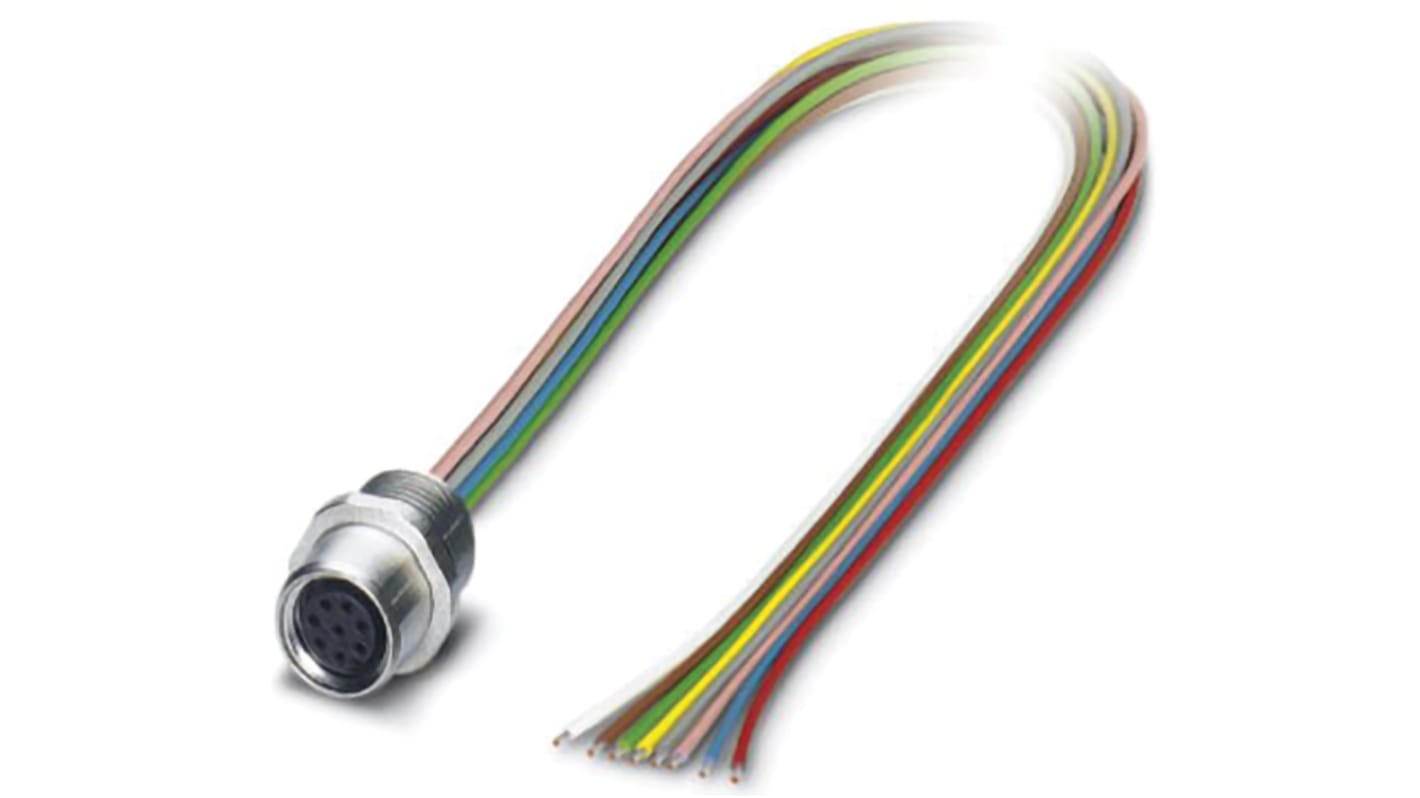 Cable de conexión Phoenix Contact, con. A M8 Hembra, 8 polos, long. 500mm, 30 V, 1,5 A, IP67