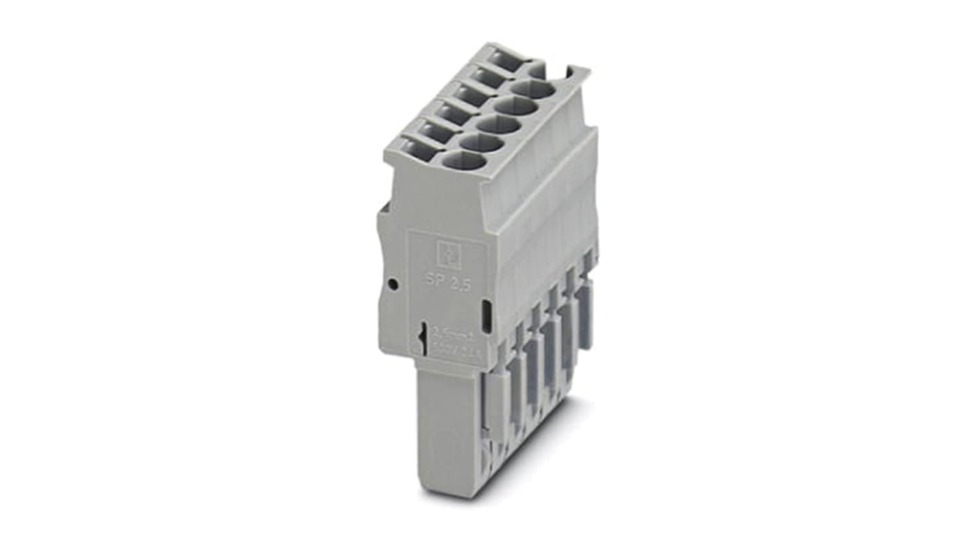 Phoenix Contact 5.2 mm Pitch Pluggable Terminal Block, Plug, Spring Cage Termination