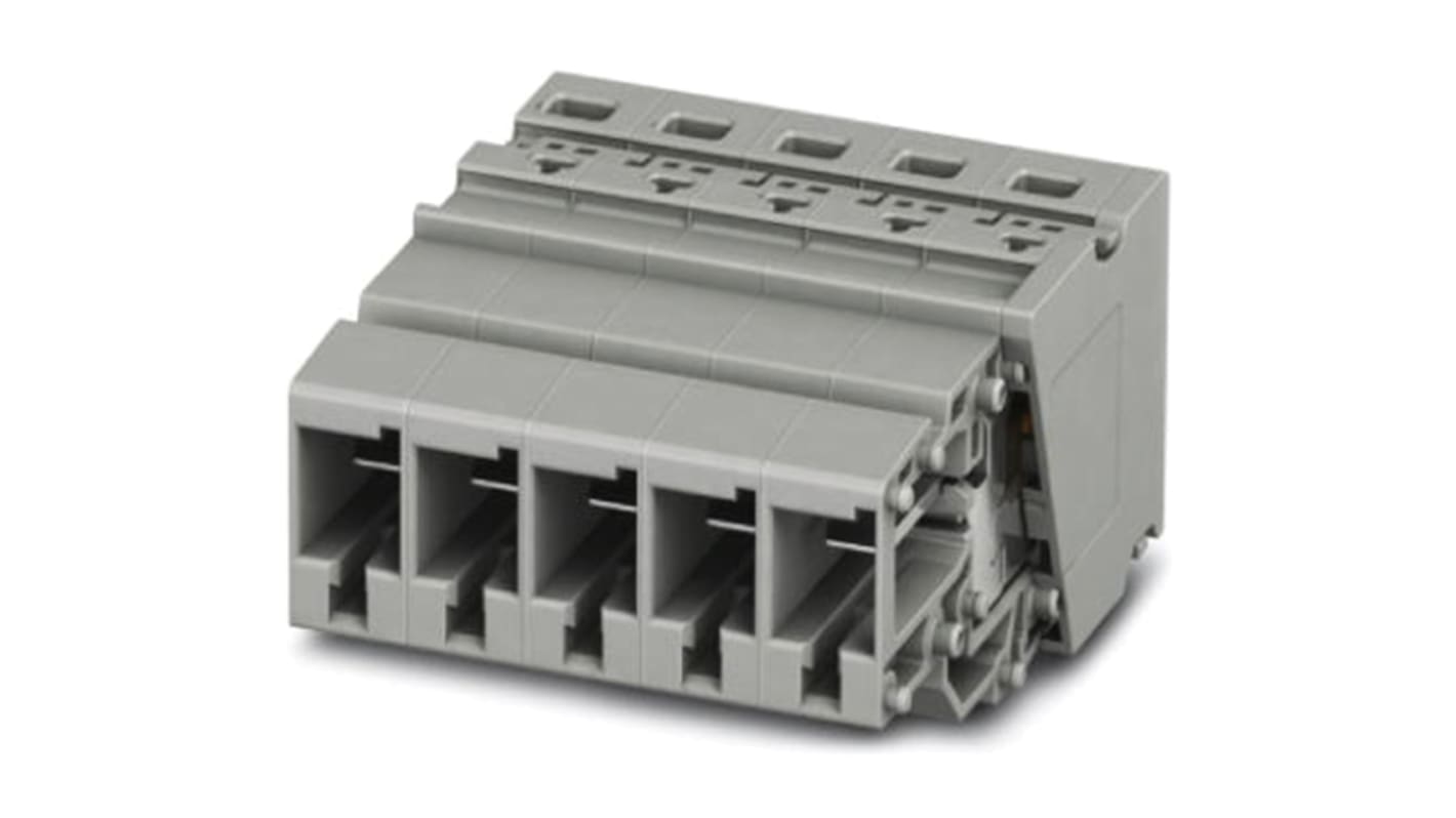 Phoenix Contact 8.2 mm Pitch Pluggable Terminal Block, Receptacle, Push In Termination