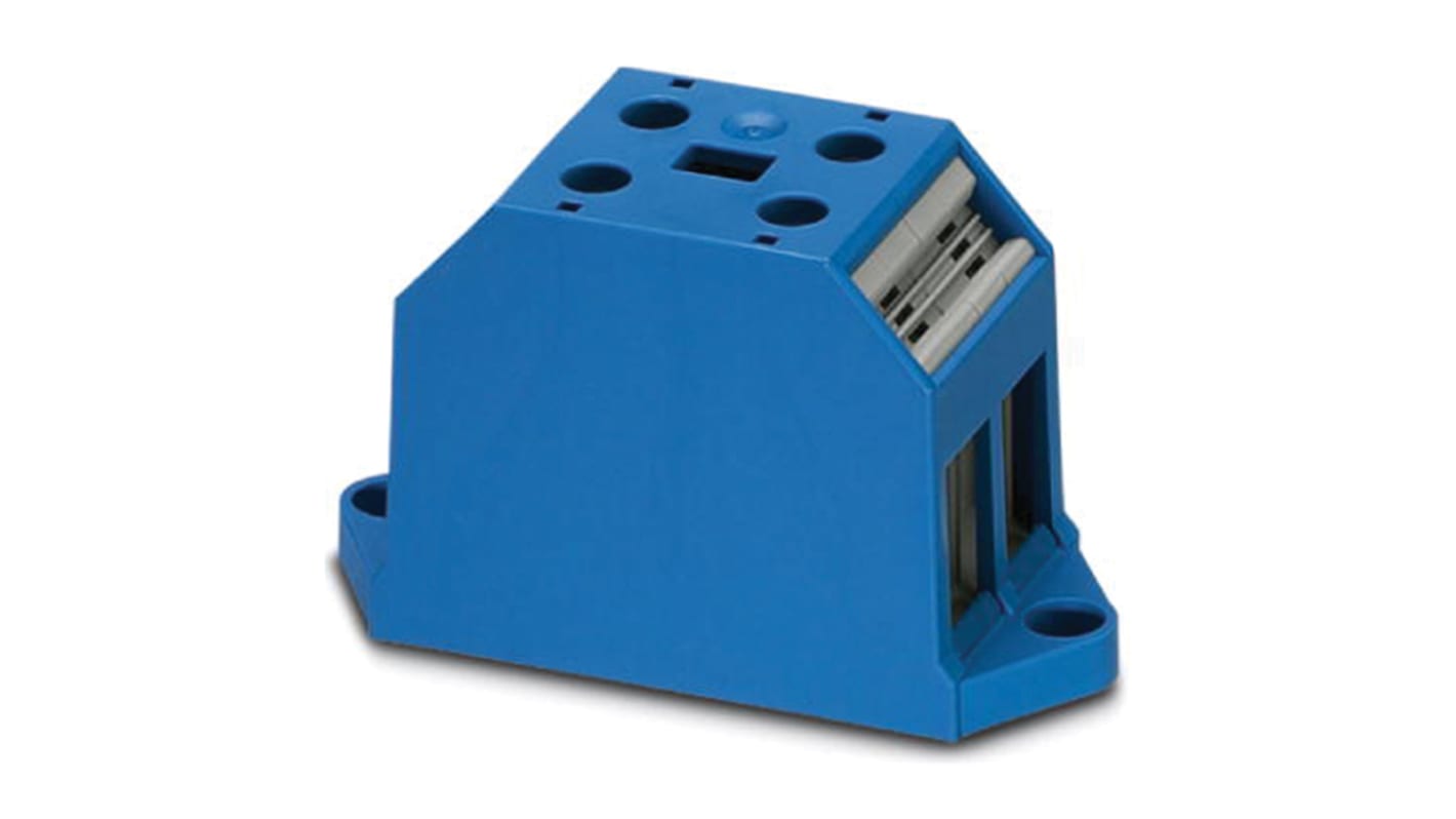 Phoenix Contact GE Series GE 35/2-B BU Non-Fused Terminal Block, 1-Way, 125A, 0.75 → 35 mm² Wire, Screw