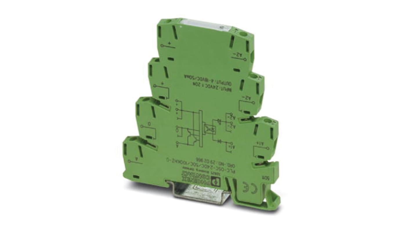 Phoenix Contact PLC-OPT- 24DC/ 5DC/100KHZ-G Halbleiter-Interfacerelais, DIN-Schienen 8mA