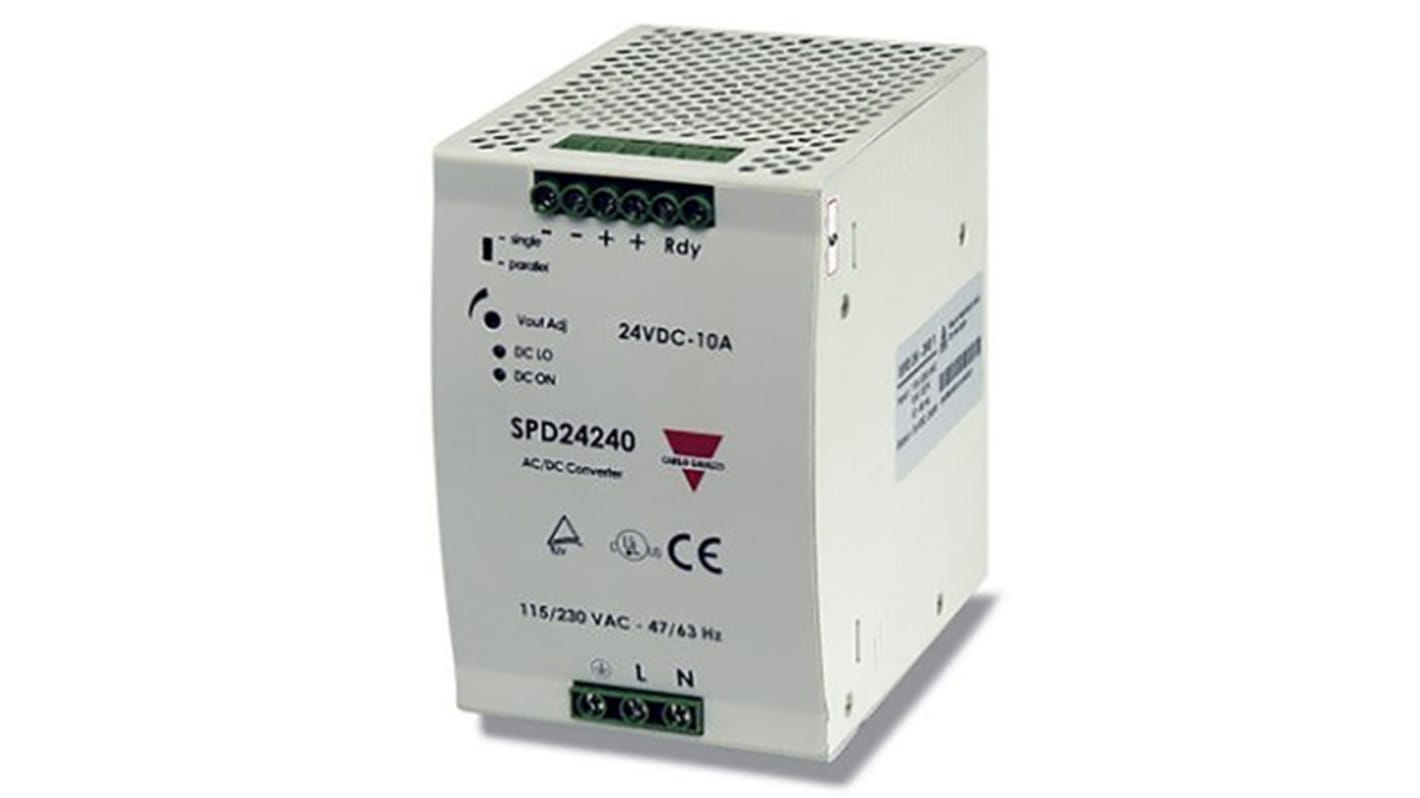 Carlo Gavazzi Switch Mode DIN Rail Power Supply, 180 → 264 V ac / 210 → 375V dc ac, dc Input, 24V dc dc