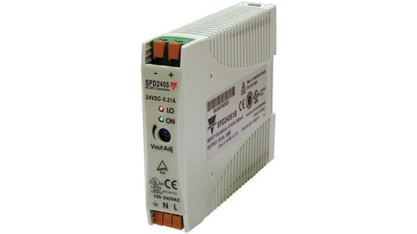 Alimentation pour rail DIN Carlo Gavazzi, 24V c.c.out 210mA, 90 → 265V c.a.in, 5W