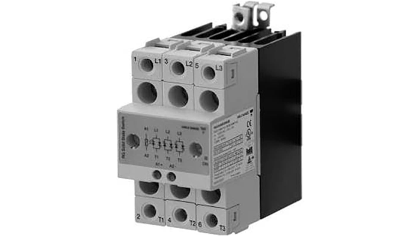 Relé de estado sólido Carlo Gavazzi RGC de 3 polos, control 5 → 32 V dc, carga 42 → 660V ac, 30 A máx.,