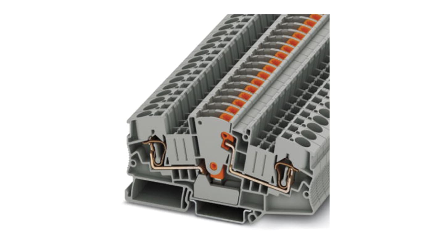 Phoenix Contact STME 6 HV Series Grey Test Disconnect Terminal Block, 0.2 → 10mm², Single-Level, Spring Clamp