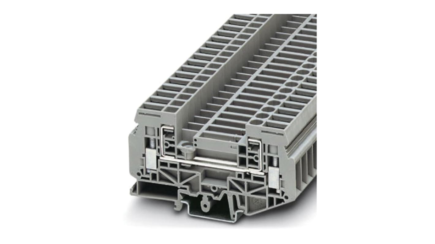 Phoenix Contact URDK 6 Series Grey Test Disconnect Terminal Block, Single-Level, Screw Termination