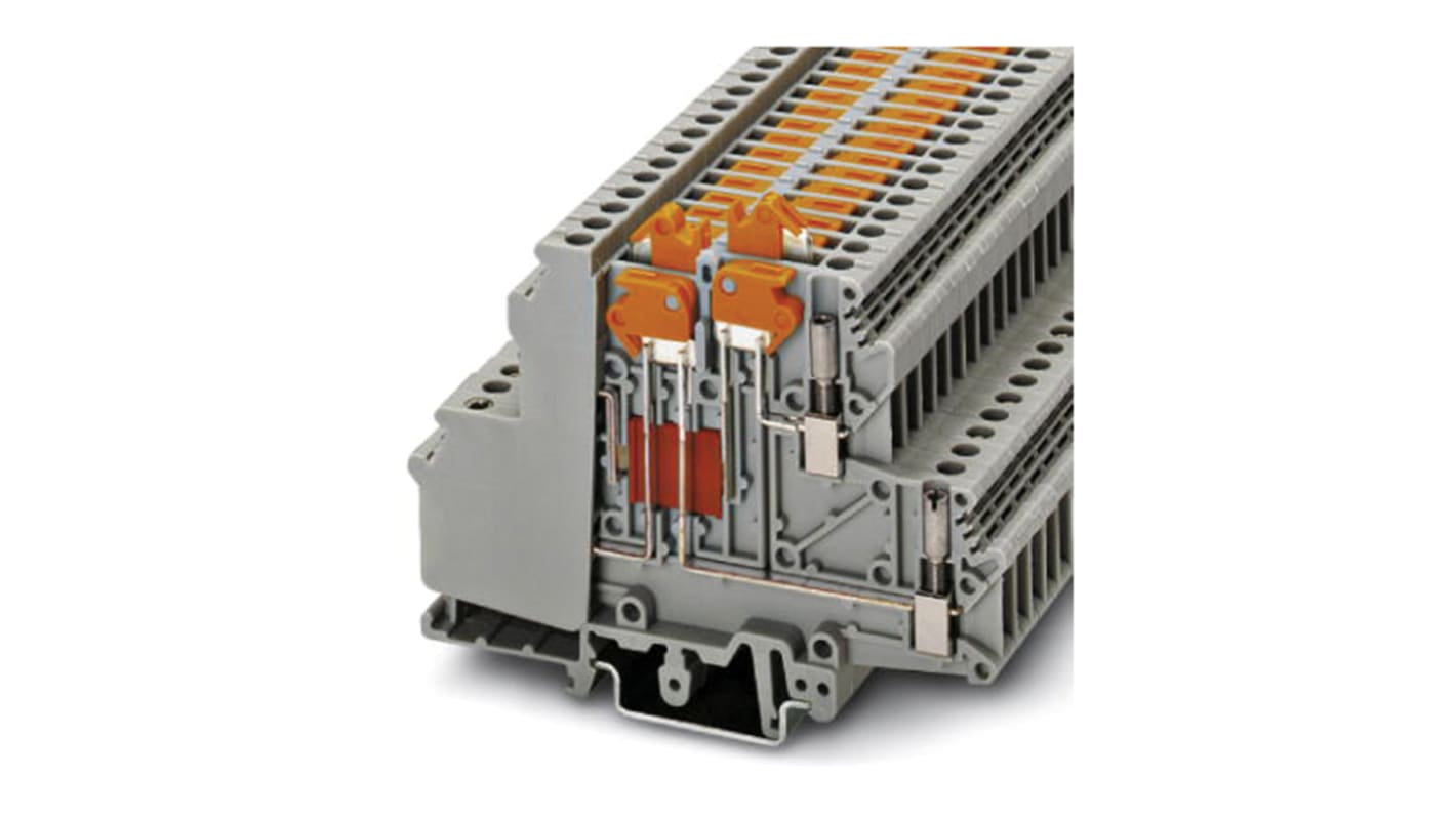 Phoenix Contact UDMTK 5 Series Grey Feed Through Terminal Block, 0.2 → 4mm², Double-Level, Screw Termination