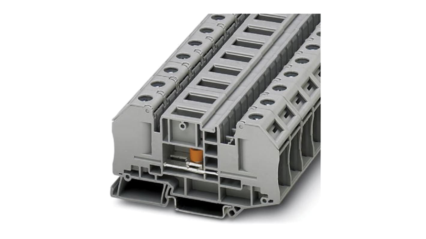 Phoenix Contact RT 5-T Series Grey Test Disconnect Terminal Block, 0.1 → 6mm², Single-Level, Bolt Termination