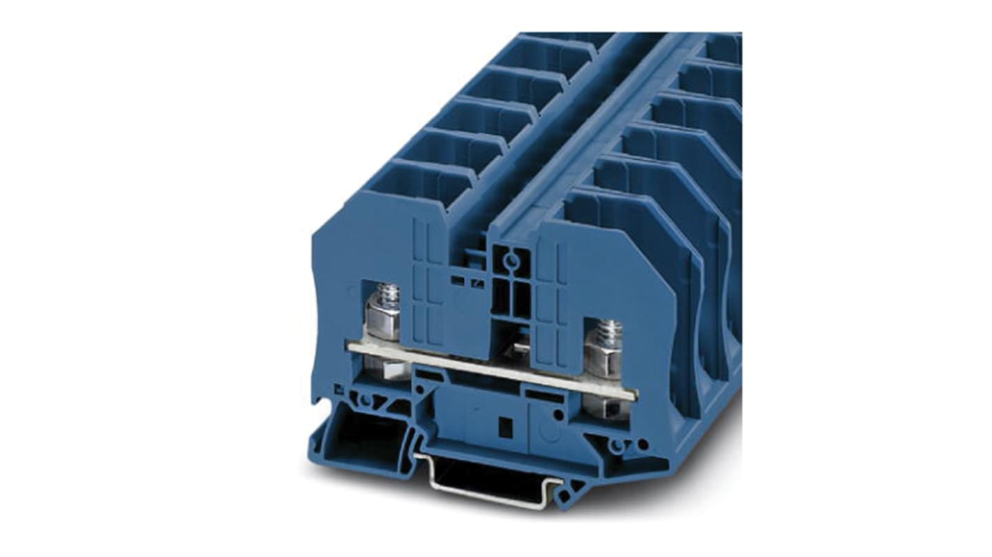 Phoenix Contact RTO 8 BU Series Blue Non-Fused Terminal Block, Single-Level, Bolt Termination