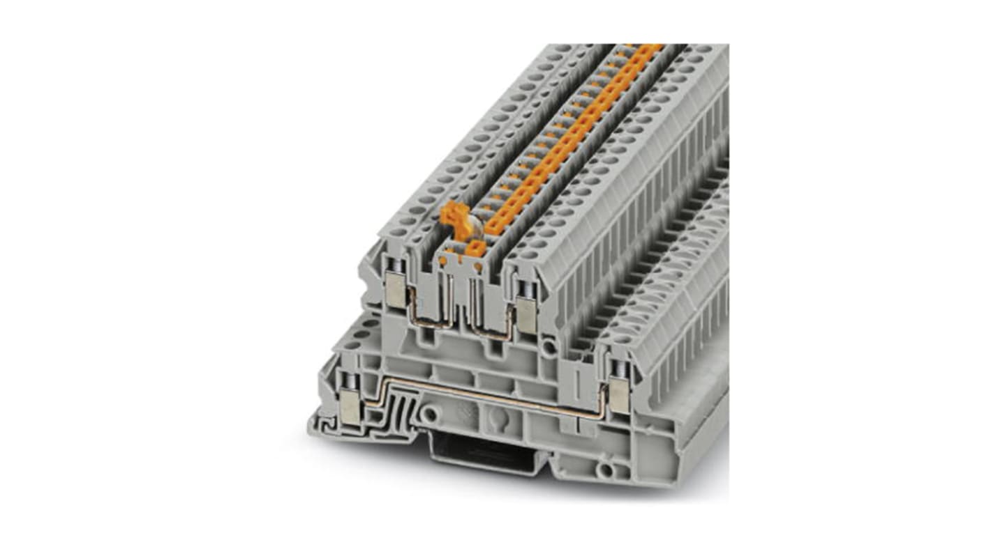 Phoenix Contact UTI 2.5-L/LTB Series Grey DIN Rail Terminal Block, 0.2 → 4mm², Triple-Level, Screw Termination