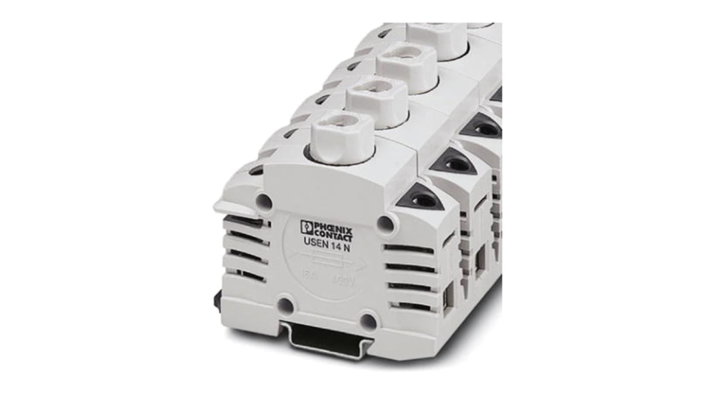 Phoenix Contact USEN Series Grey Fused DIN Rail Terminal, 1.5 → 35mm², Single-Level, Screw Termination, Fused