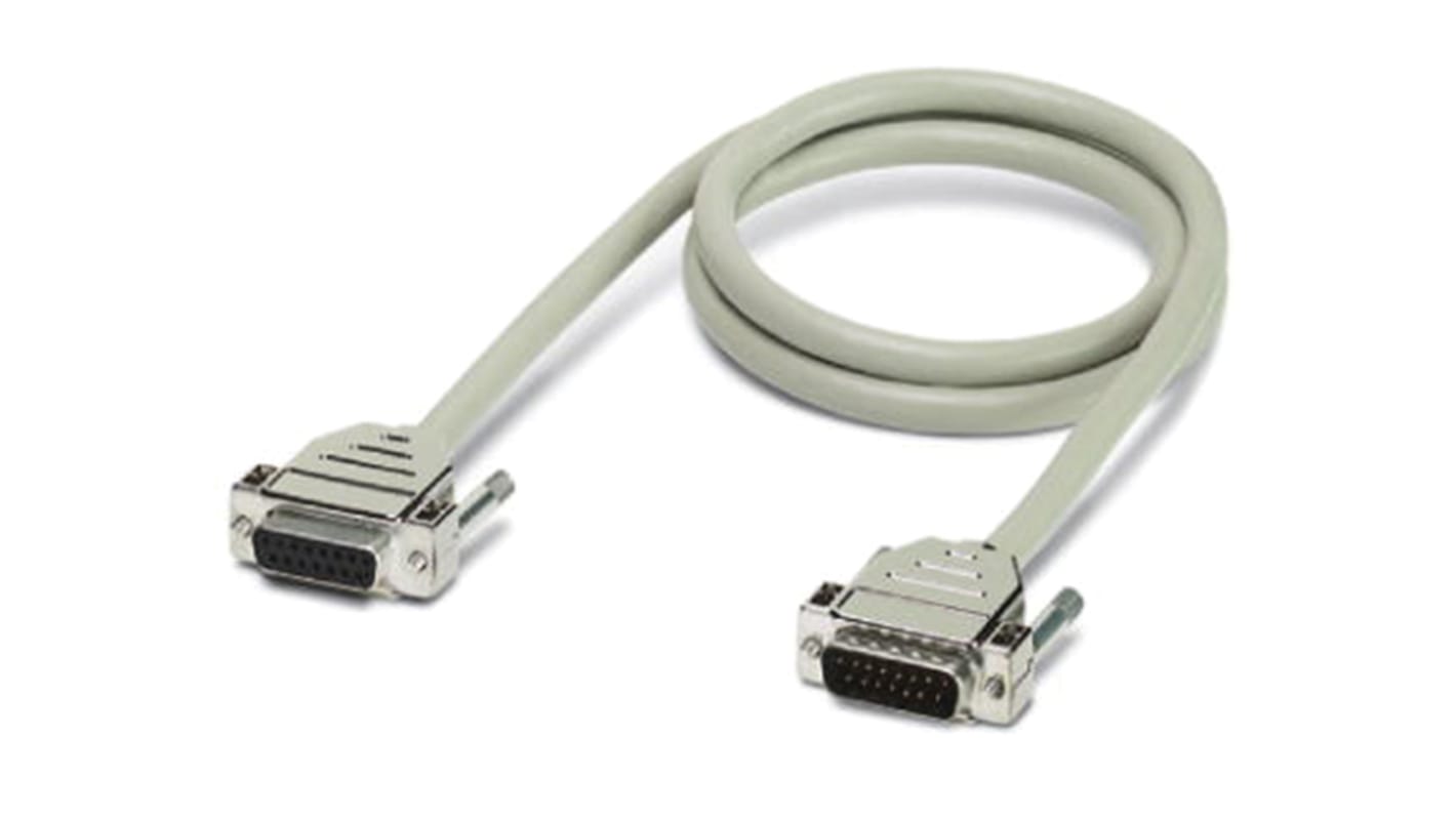 Phoenix Contact Male 15 Pin D-sub to Female 15 Pin D-sub Serial Cable, 4m