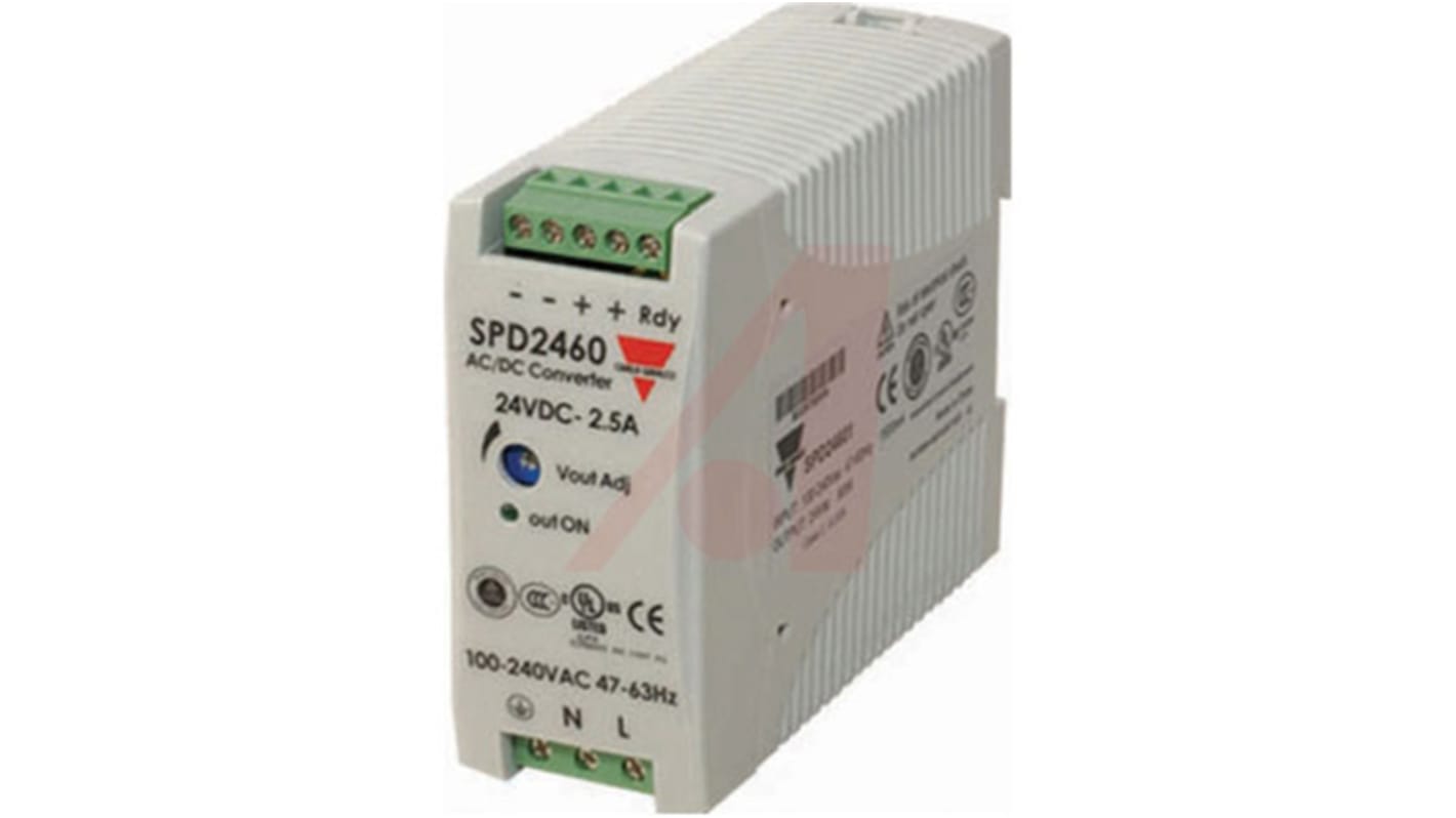 Carlo Gavazzi SPD Switched Mode DIN Rail Power Supply, 85 → 264 V ac / 90 → 375V dc ac, dc Input, 12V dc