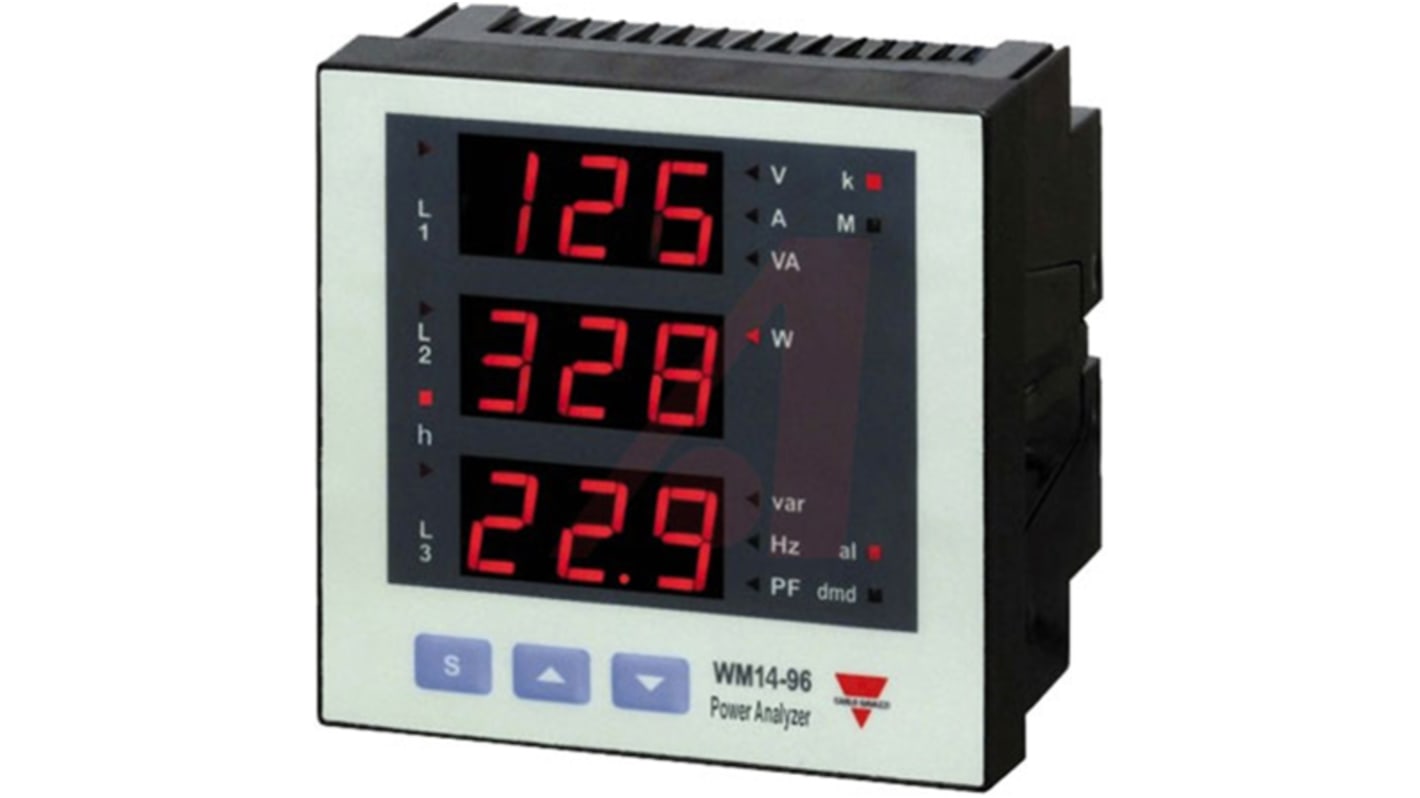 Carlo Gavazzi WM30, 3-Phasen Netzqualitätsanalysator -9999999999 → +9999999999kWh, 255V ac/dc