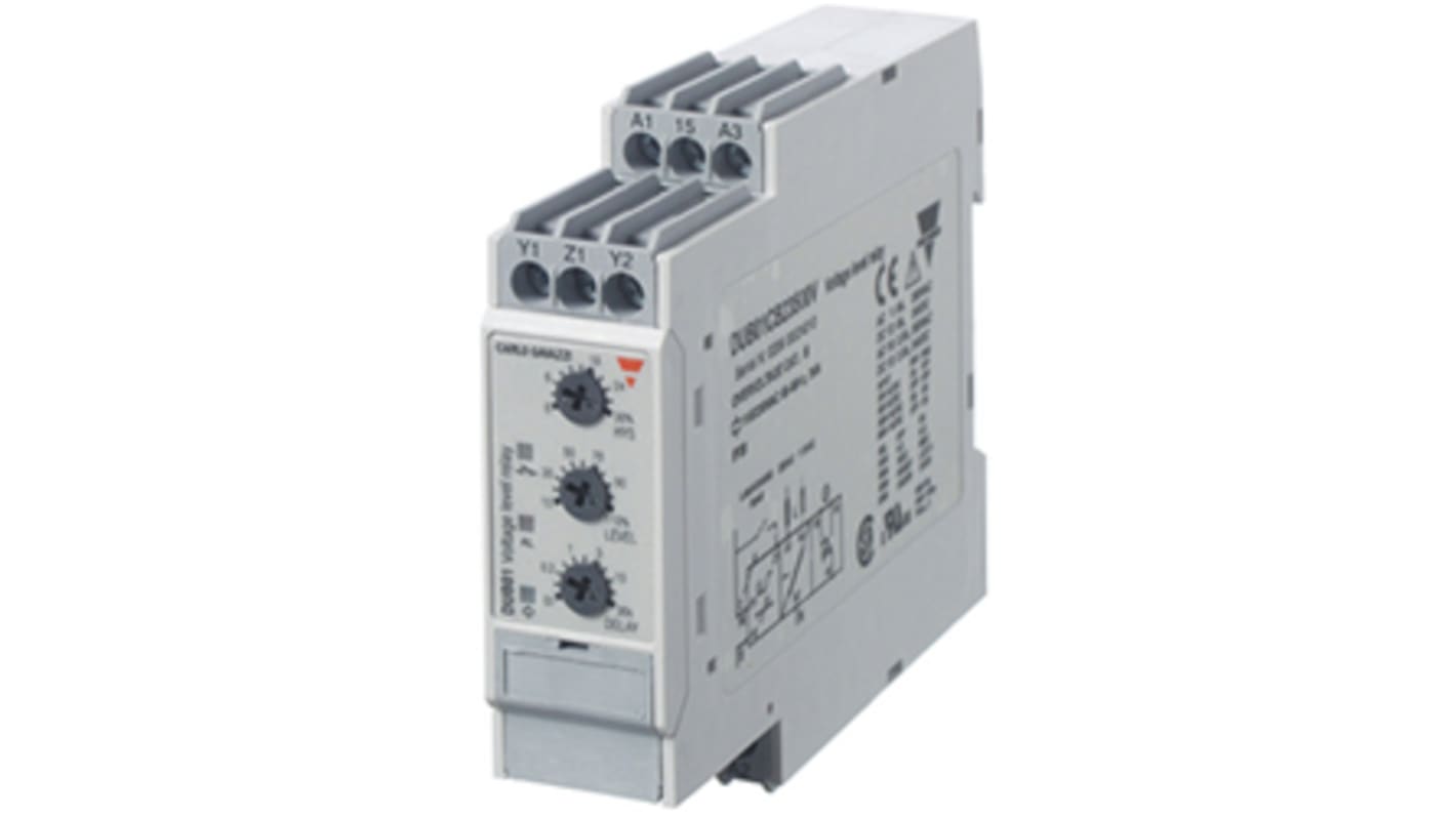 Carlo Gavazzi Voltage Monitoring Relay, 1 Phase, SPDT, 2 → 500V ac/dc, DIN Rail