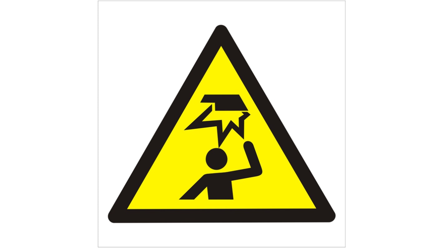 Señal de advertencia con pictograma: Obstáculos aéreos, 200mm x 200 mm