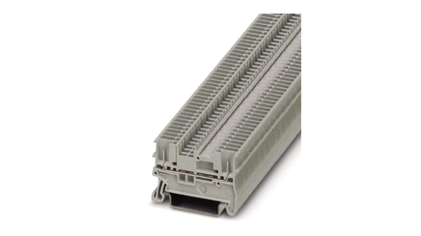 Phoenix Contact PT 1.5/S/2P Series Grey Feed Through Terminal Block, 0.14 → 1.5mm², Single-Level, Plug In