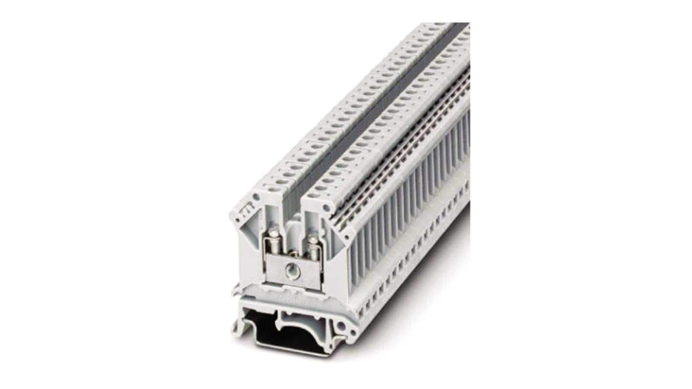 Phoenix Contact UK3 N WH Series White Feed Through Terminal Block, Single-Level, Screw Termination