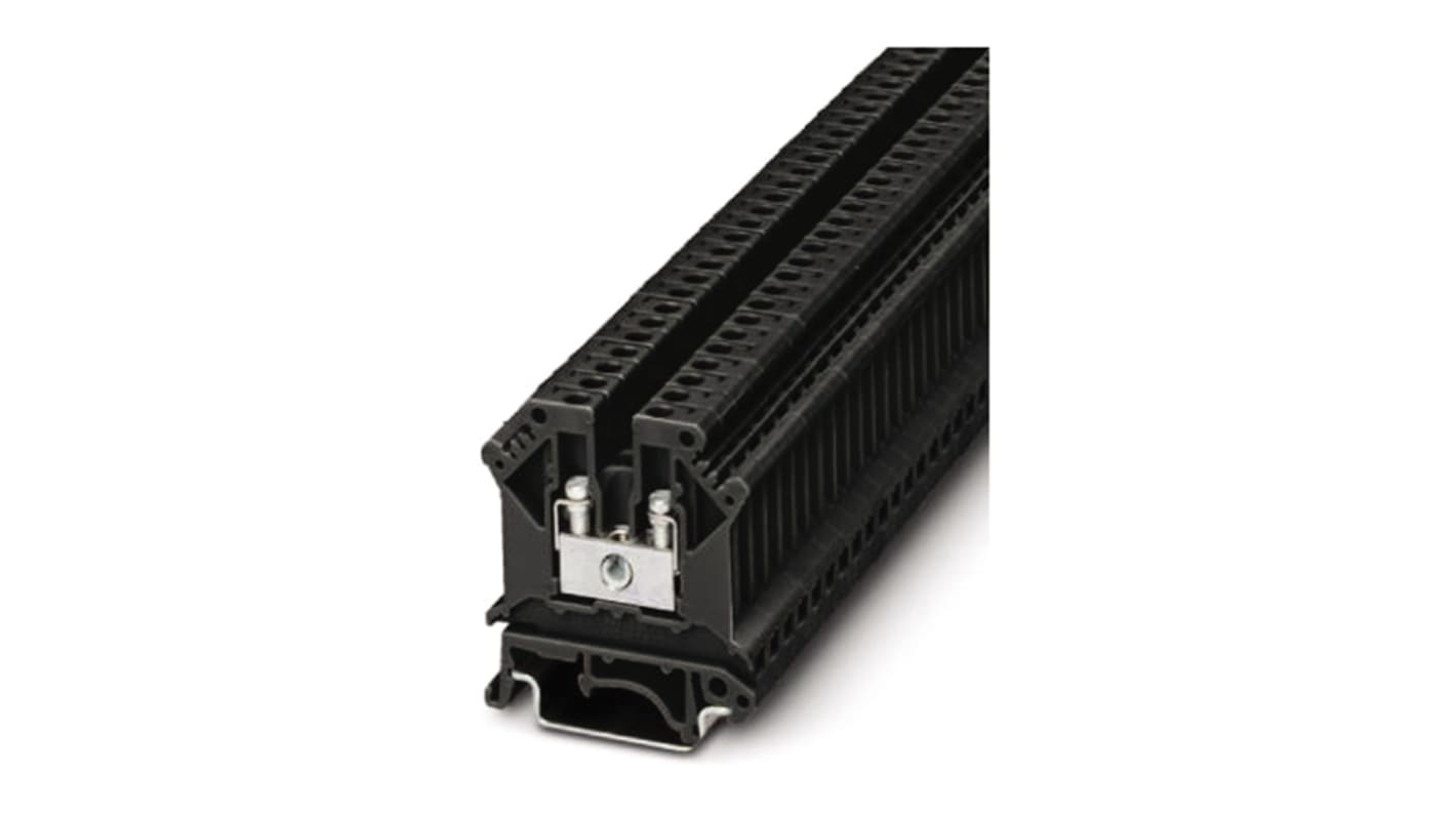 Phoenix Contact UK3 N BK Series Black Feed Through Terminal Block, Single-Level, Screw Termination