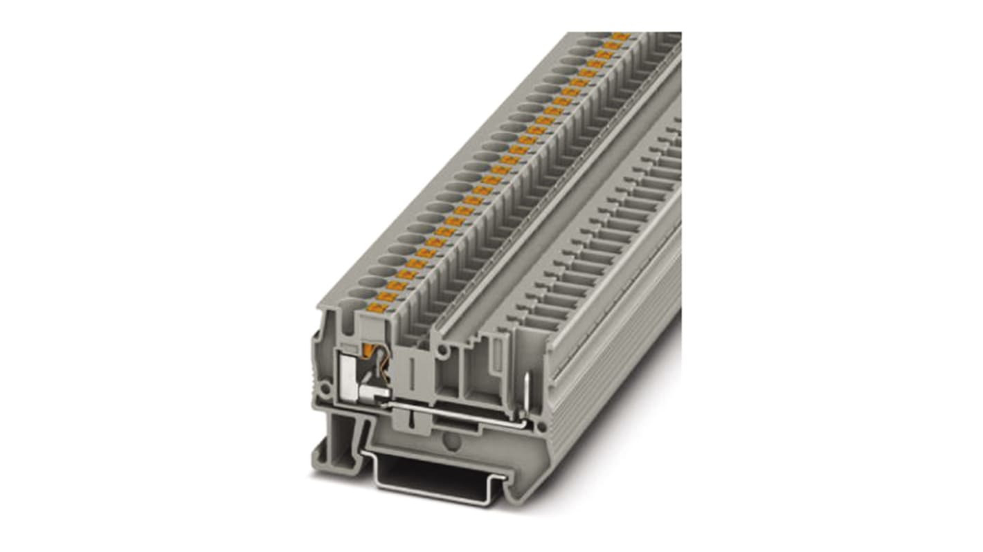 Phoenix Contact PT 4/1P OG Series Orange Feed Through Terminal Block, 0.2 → 6mm², Single-Level, Plug In