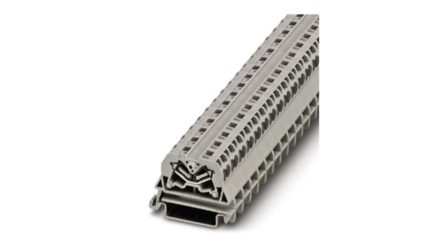 Phoenix Contact MSDBV 2.5-NS 35 Series Grey Feed Through Terminal Block, Single-Level, Spring Clamp Termination