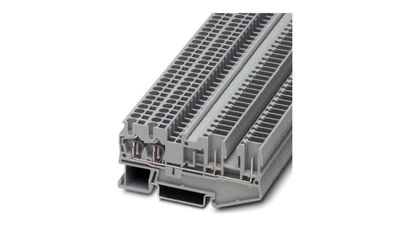 Phoenix Contact ST 2.5-QUATTRO/2P OG Series Orange Feed Through Terminal Block, Single-Level, Spring Clamp Termination