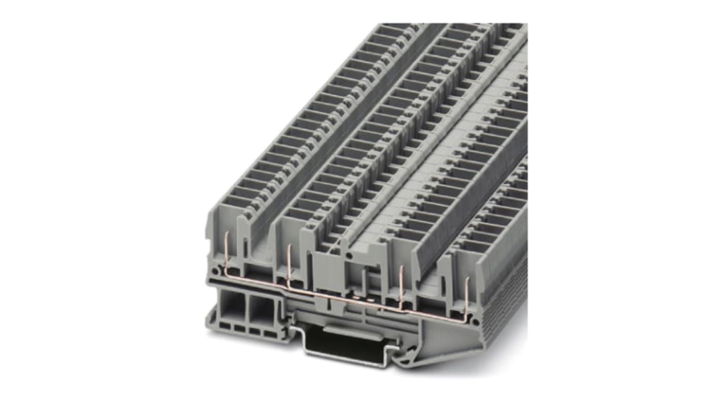 Phoenix Contact ST 2.5-QUATTRO/4P OG Series Orange Feed Through Terminal Block, Single-Level, Spring Clamp Termination