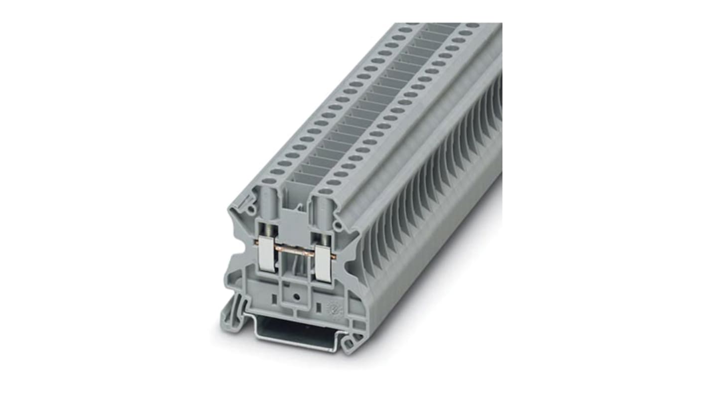 Phoenix Contact UT 4-CB BN Series Brown Feed Through Terminal Block, 0.14 → 6mm², Single-Level, Screw Termination