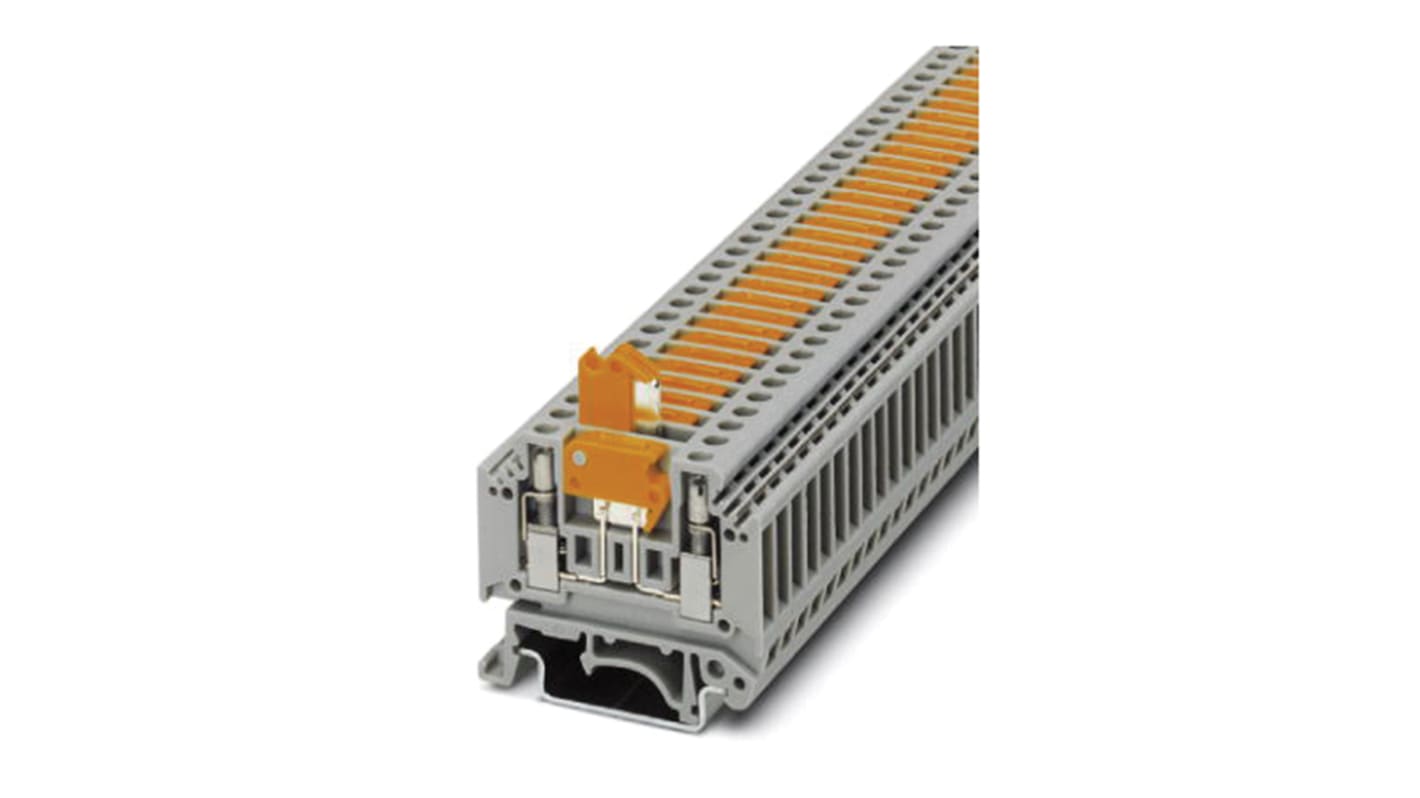 Phoenix Contact MTK-P/P RD Series Red Knife Disconnect Terminal Block, Single-Level, Screw Termination