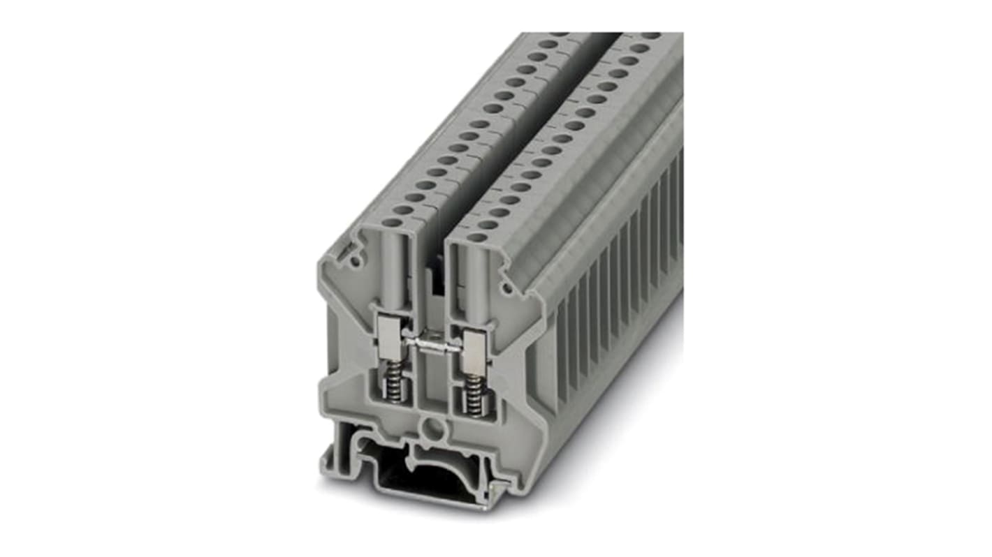 Phoenix Contact USST 4 Series Grey Feed Through Terminal Block, Single-Level, Screw Termination