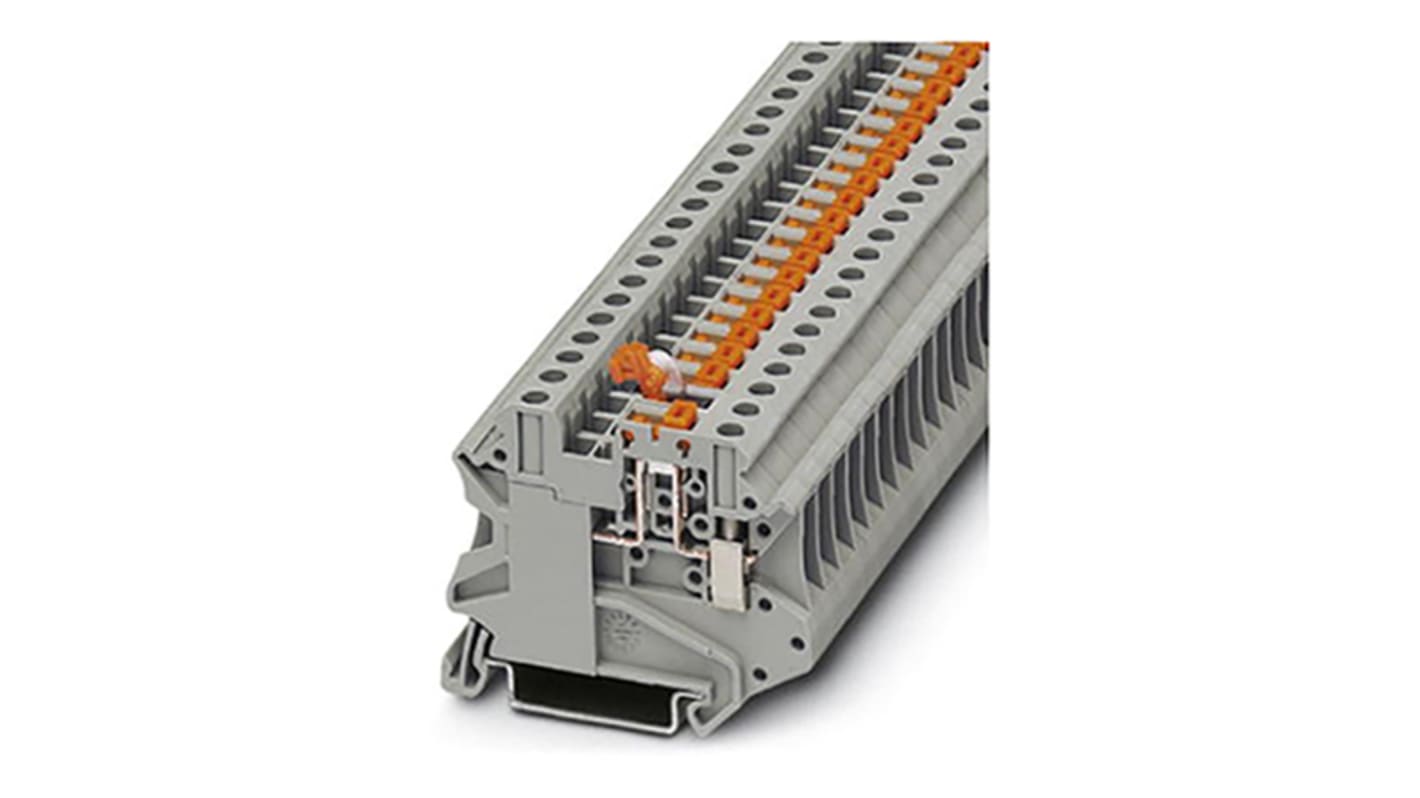 Phoenix Contact UT 4-MT-P/P TMR Series Grey Knife Disconnect Terminal Block, 0.14 → 6mm², Single-Level, Screw