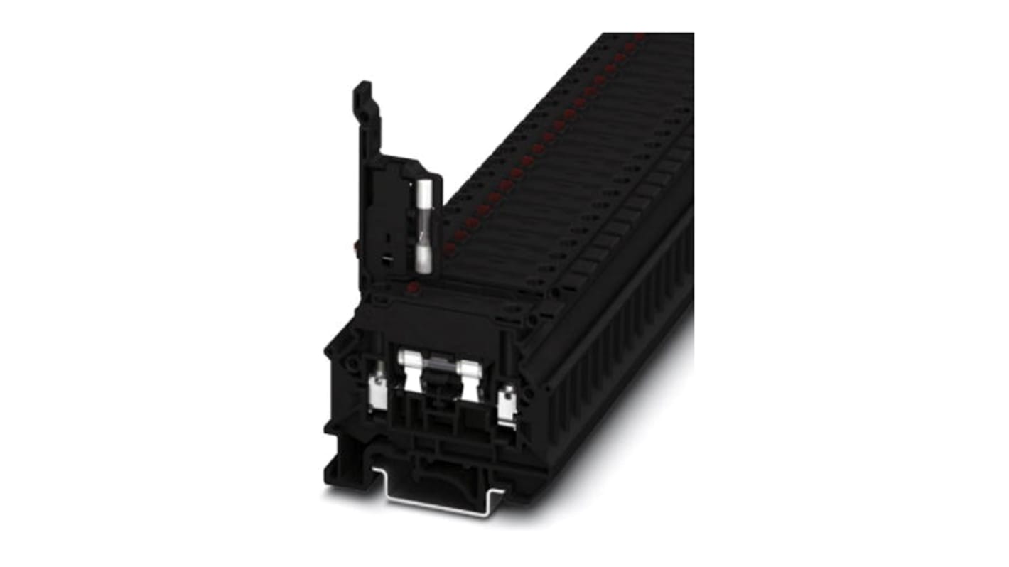 Phoenix Contact UK 5-HESILED 60 N Series Black Fused DIN Rail Terminal, 1-Level, Screw Termination, Fused