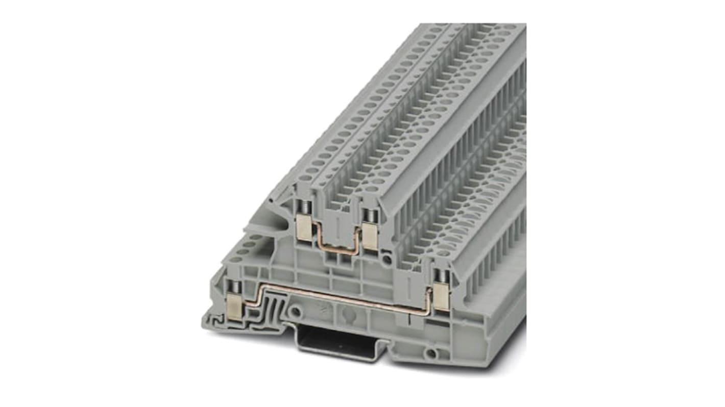 Phoenix Contact UTI 2.5-L/L Series Grey Din Rail Terminal, Triple-Level, Screw Termination