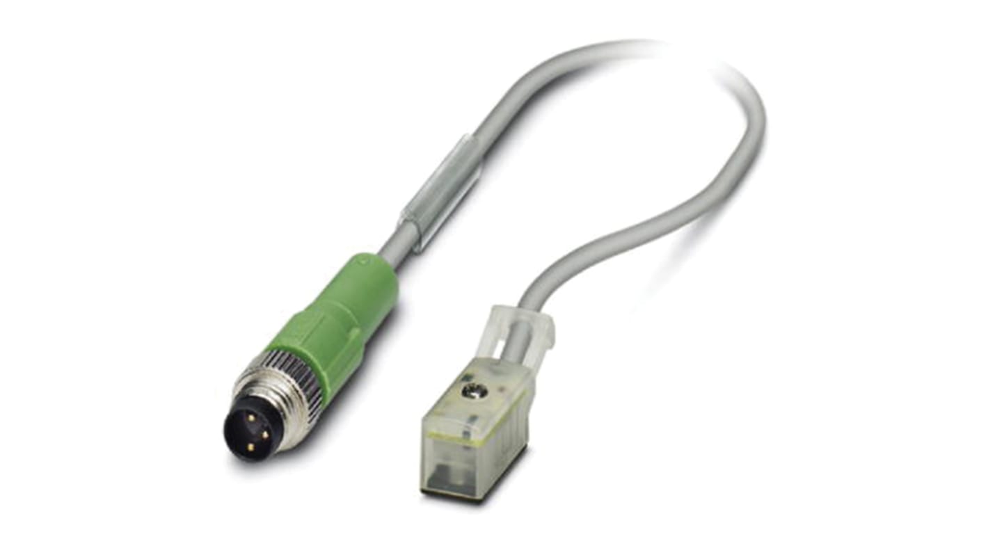 Cable de conexión Phoenix Contact, con. A M8 Macho, 2 polos, con. B Festo ZC, long. 600mm, 24 V, 4 A, IP65, IP67, IP68