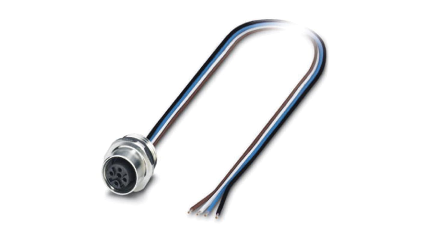 Phoenix Contact Female 4 way M12 to Sensor Actuator Cable, 500mm