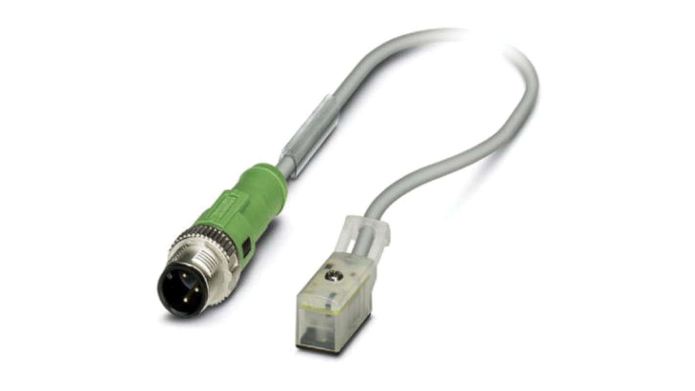 Cable de conexión Phoenix Contact, con. A M12 Macho, 2 polos, con. B Festo ZC, cod.: A, long. 300mm, 24 V, 4 A, IP65,