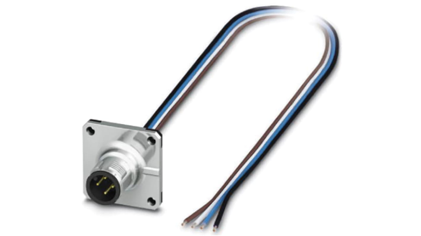 Phoenix Contact Male 4 way M12 to Sensor Actuator Cable, 500mm