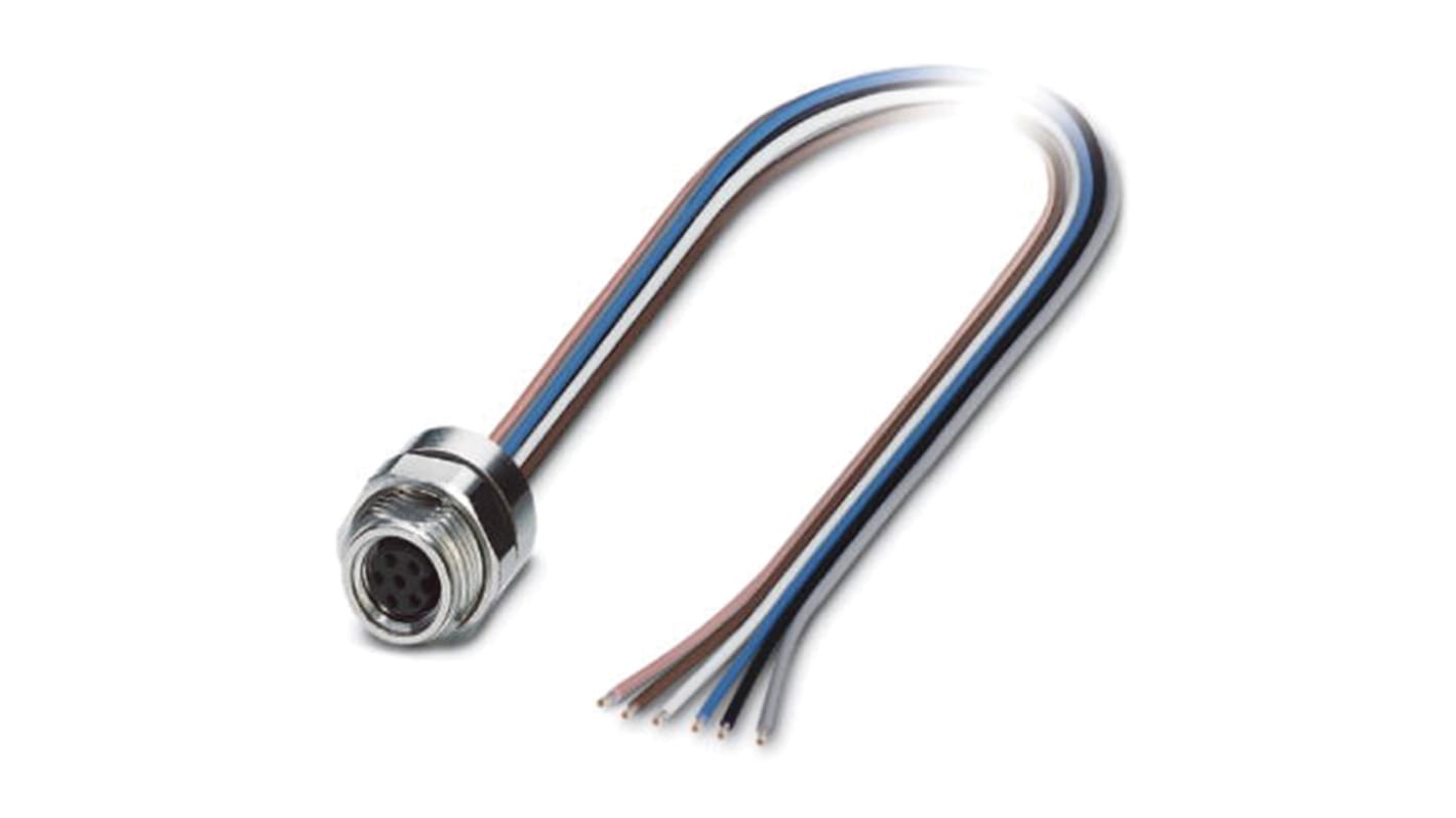 Phoenix Contact Female 6 way M8 to Sensor Actuator Cable, 500mm