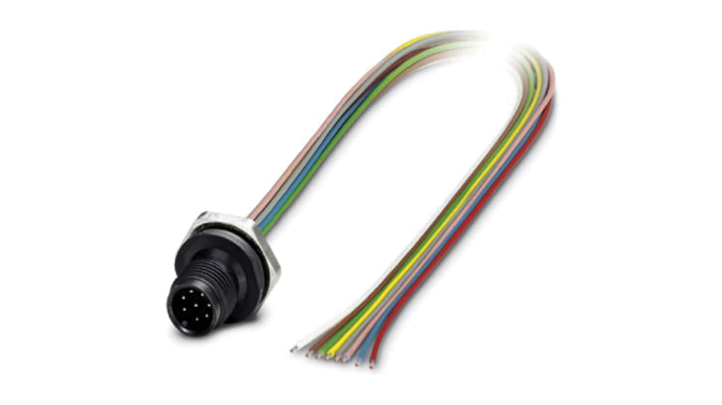 Phoenix Contact Male 6 way M12 to Sensor Actuator Cable, 500mm