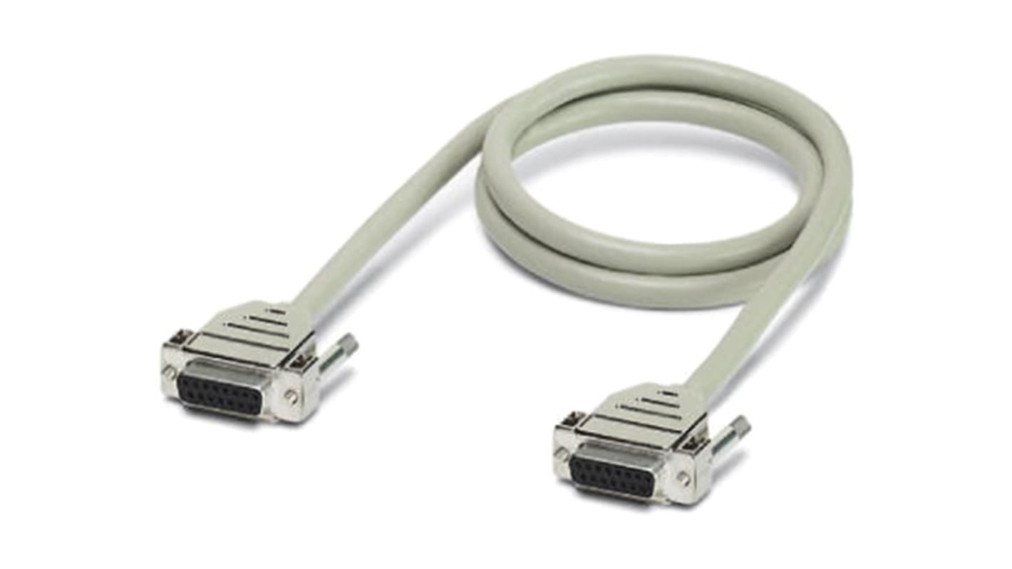 Cable serie Phoenix Contact, long. 15m, con. A: Sub-D de 37 contactos Hembra, con. B: Sub-D de 37 contactos Hembra