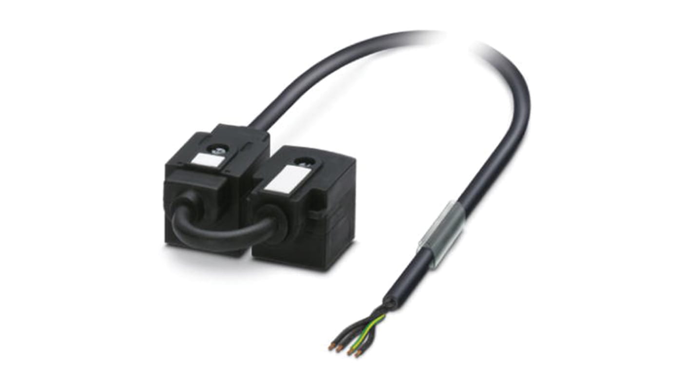 Phoenix Contact Straight Female 4 way DIN 43650 Form A x 2 to Unterminated Sensor Actuator Cable, 5m