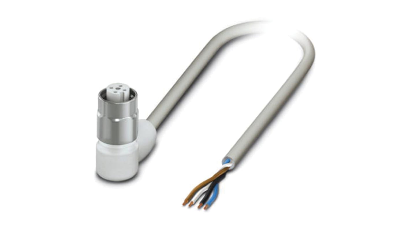 Cable de conexión Phoenix Contact, con. A M12 Hembra, 4 polos, cod.: A, long. 3m, 24 V, 4 A, IP65, IP67, IP68, IP69K