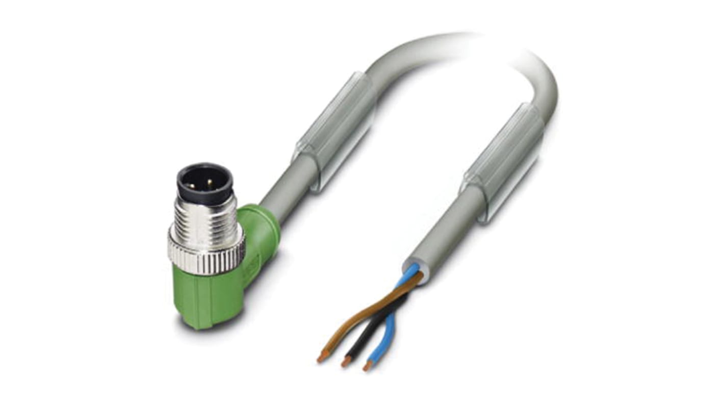 Phoenix Contact Male 3 way M12 to Sensor Actuator Cable, 3m