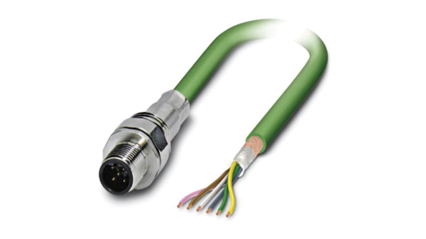 Phoenix Contact Male 5 way M12 to Bus Cable, 1m