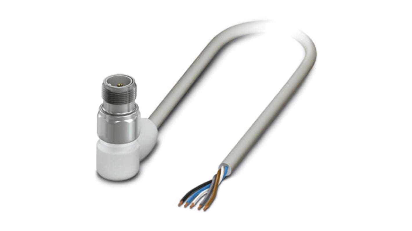 Cable de conexión Phoenix Contact, con. A M12 Macho, 5 polos, cod.: A, long. 3m, 60 V, 4 A, IP65, IP67, IP68, IP69K