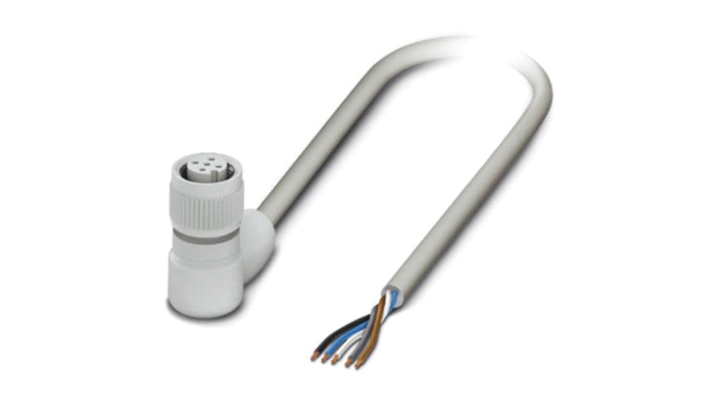 Cable de conexión Phoenix Contact, con. A M12 Hembra, 5 polos, cod.: A, long. 3m, 60 V, 4 A, IP65, IP67, IP68, IP69K