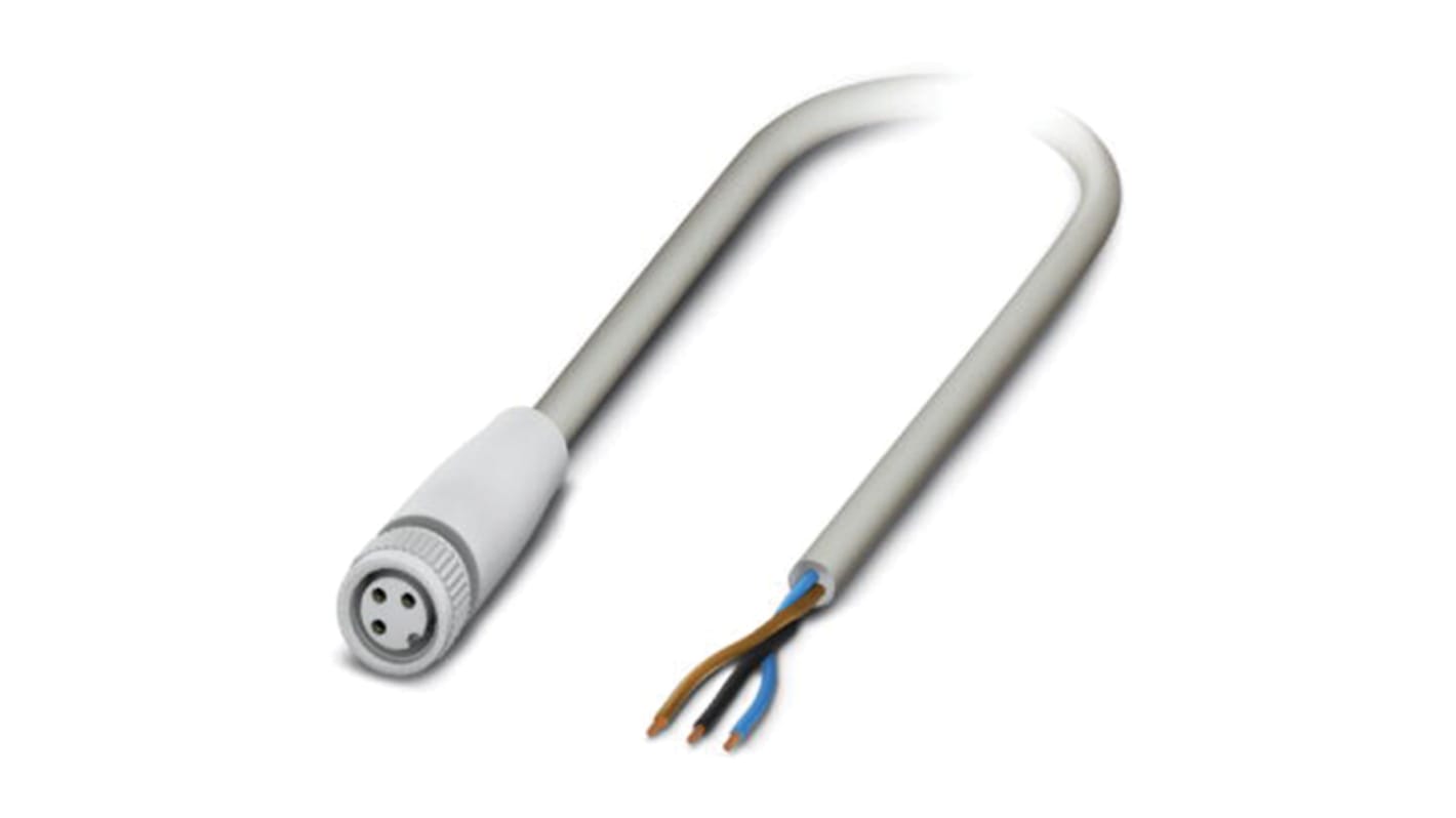 Cable de conexión Phoenix Contact, con. A M8 Hembra, 3 polos, long. 5m, 60 V, 4 A, IP65, IP67, IP68, IP69K